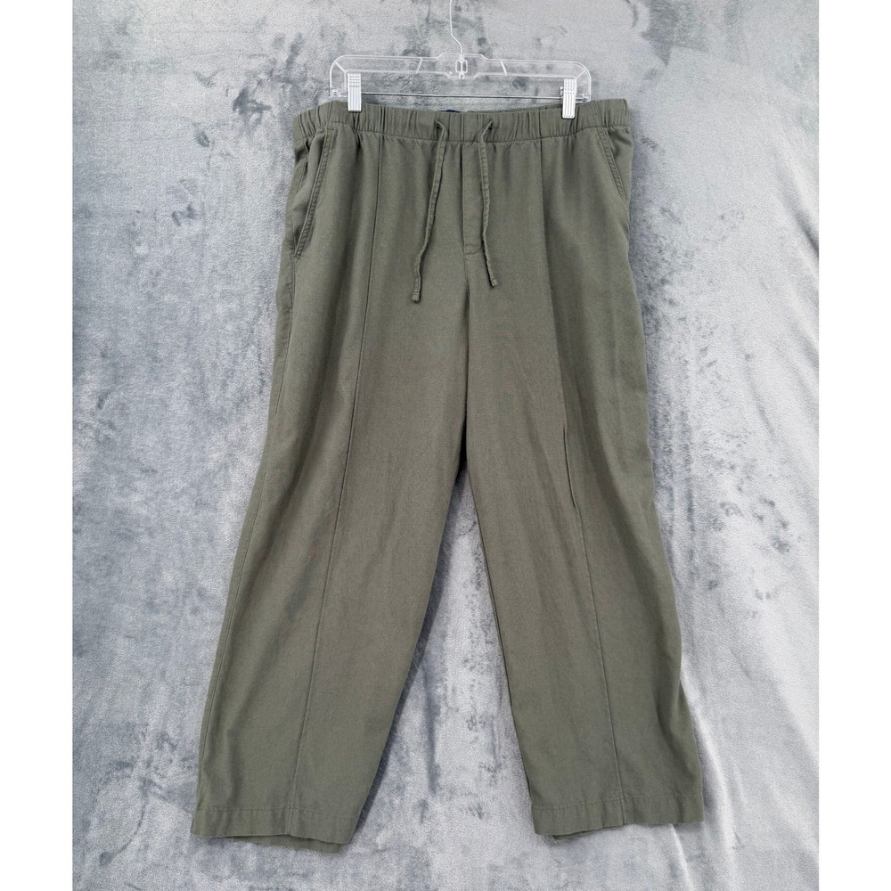 Gap Pants Womens Size XL Linen Wide Leg Drawstring Coastal Relaxed Minimalist